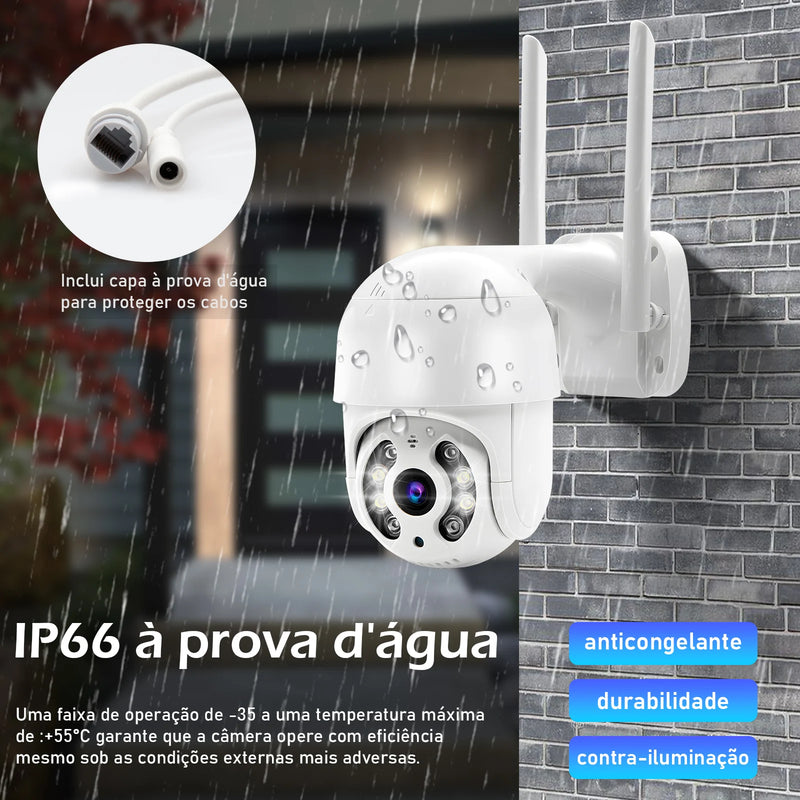 Câmera de Vigilância Câmera de Segurança Monitor 4K Ultra Hd Câmera de Segurança Wifi À Prova D'Água Eug//Icsee Black Wifi