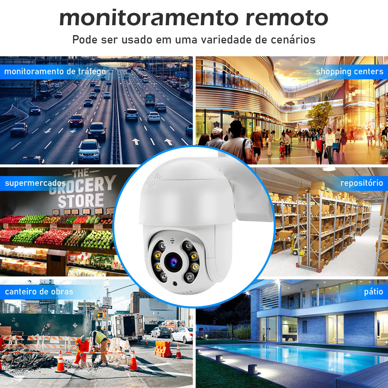 Câmera de Vigilância Câmera de Segurança Monitor 4K Ultra Hd Câmera de Segurança Wifi À Prova D'Água Eug//Icsee Black Wifi