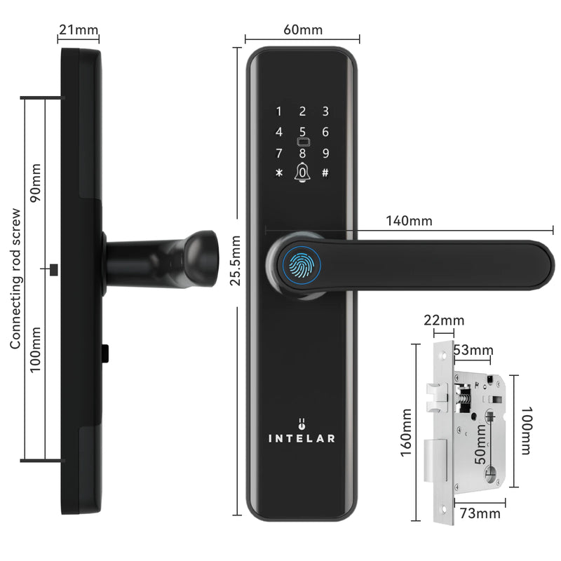 Intellar tuya wifi digital eletrônico inteligente fechadura da porta com câmera biométrica impressão digital cartão inteligente senha desbloqueio chave