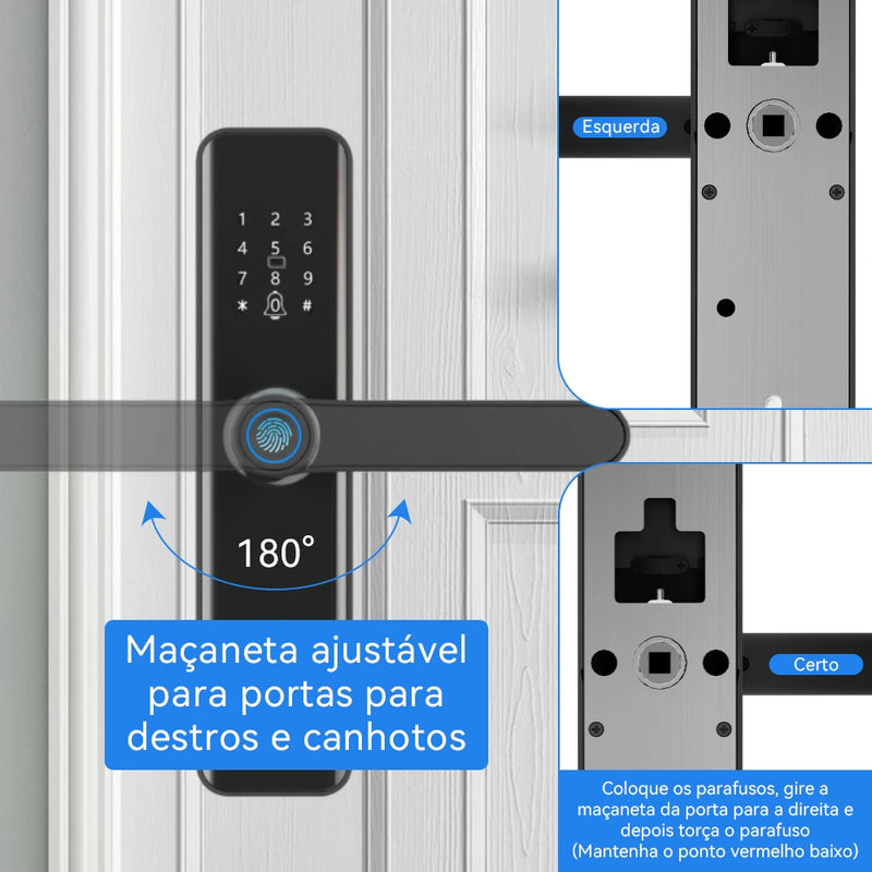 Intellar tuya wifi digital eletrônico inteligente fechadura da porta com câmera biométrica impressão digital cartão inteligente senha desbloqueio chave