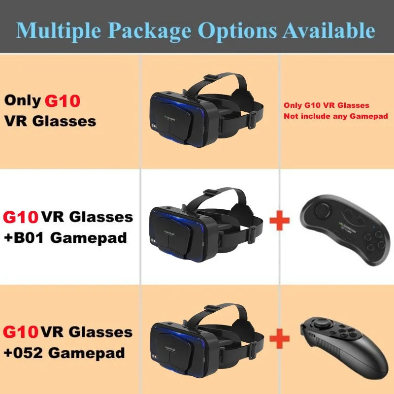 G10 IMAX 3D Movies Giant Screen Virtual Reality Glasses Google Cardboard Box VR Helmet for 4.7-7" Phone,Support Game Controller