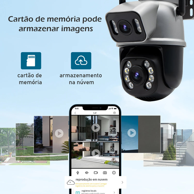 Câmera de Vigilância Câmera de Segurança Monitor 4K Ultra Hd Câmera de Segurança Wifi À Prova D'Água Eug//Icsee Black Wifi